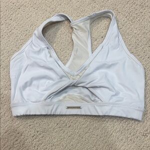 Gymshark White Sports Bra with Cross-Over Design